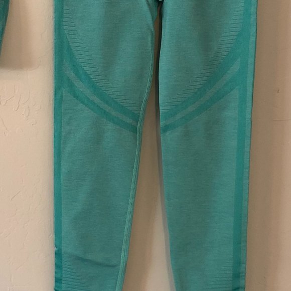 FINAL! NIB! SHEIN 2 PIECE TURQUOISE ATHLETIC YOGA WORKOUT GYM LOUNGE OUTFIT - Picture 6 of 8
